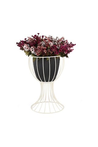Anafor Saksılık Beyaz 43 Cm Siyah Saksı