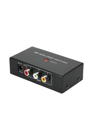 Yaozixa 12v Siyah 2 Girişli Av Akıllı Dönüştürücü - Otomatik/manuel Geçiş, Sinyal Kaybı Olmaksızın, Araç Dvd Ve Kameralar İçin Uyumlu