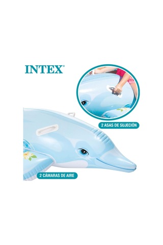 İntex Açık Gri Renkli Yunus Balığı Şişme Çocuk Binici Çok Renkli