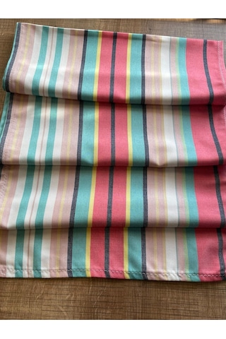 Çizgili Renkli Masa Runner Masa Örtüsü 145x36 Cm Renkli