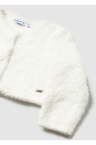 Kız Bebek Tüylü Hırka 2357 Krem