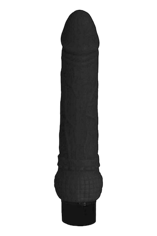 Erofoni Yeni Nesil 20 CM Titreşimli Siyah Süper Lüks Realistik Kaliteli Yapay Zenci Vibratör Penis