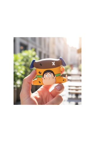 Caseonn Apple Uyumlu Airpods Pro 3 Kılıf Karakter Figürlü Ters Adam Rustik Kahve