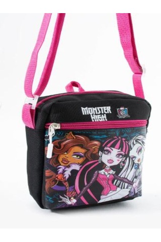 Trg Polo Monsterhigh Draculaura Çocuk Omuz Çantası 3 Bölmeli Su Geçirmez Kumaş 21 16 6 Cm Siyah - Siyah
