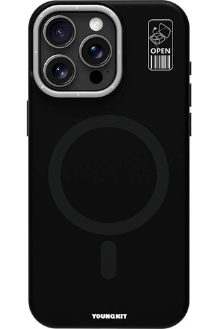 Apple Uyumlu iPhone 15 Pro Max Kılıf Magsafe Özellikli Kamera Standlı Silikon Youngkit Bitty Cream Kapak