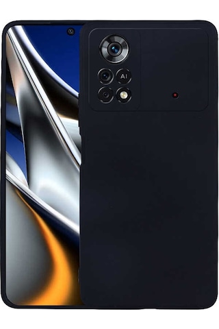 Noktaks - Xiaomi Uyumlu Xiaomi Poco X4 Pro 5g - Kılıf Mat Renkli Esnek Premier Silikon Kapak - Siyah