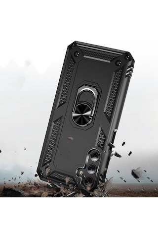 Samsung Galaxy Uyumlu A25 Kılıf Kamera Koruyucu Manyetik Standlı Tank Koruma Tekno Grup Kırmızı