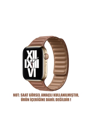 Microsonic Apple Uyumlu Watch Series 8 45 MM Kordon Leather Link Band
