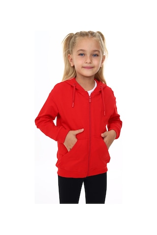 Toontoy Kız Çocuk Baskılı Hırka Kırmızı