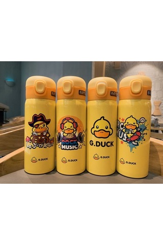 Jzcat Kaldırma Halkalı Küçük Sarı Ördek Paslanmaz Çelik Çocuk Termos Bardak Seviml Karikatür Bezelye Fincan Termos Bardak 50772904