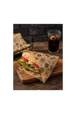 Yağ Geçirmez Şamua Servis Kağıdı 35x50 Cm 40 Gr 300 Adet Hamburger, Sandviç, Peynir Sunum Kağıd