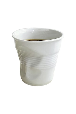 Honmex Kahve Severleri İçin El Yapımı Seramik Fincan - İtalyan Fransız Sanatı Esinlenmiş Kıvrımlı Tasarım Beyaz