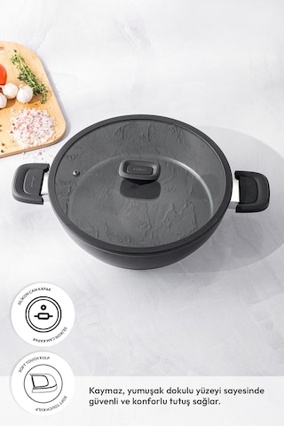 Emsan Diamente Karnıyarık Tenceresi 24 Cm Siyah