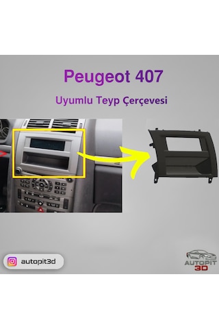 Autopit 3d Peugeot 407 Uyumlu Teyp Çerçevesi