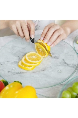 Fastbuy Şeffaf Akrilik Yuvarlak Kesme Tahtası, 30x30x0.3cm, Kaymaz Mat, Kullanışlı Yuvarlak Kesim Ürünü Diğer