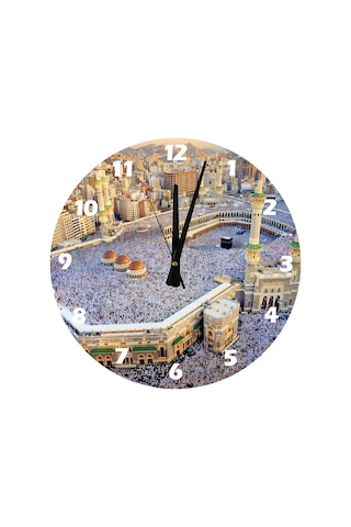 Ti-play Güzeller Güzeli Kabe 30x30cm Akrilik Dekoratif Modern Duvar Saati ÇOk Renkli