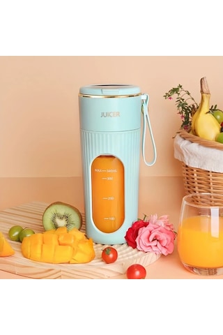 Elmpaly Yeşil Usb Şarjlı Portatif Elektrikli Meyve Suları Blenderı Mutfak Şarj