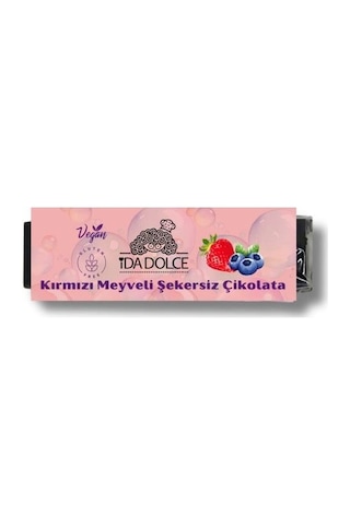 Dolcida Kırmızı Meyveli Şekersiz Çikolata 20gr-3366