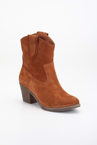 Analin Shoes Kadın Hakiki Deri Western Kovboy Bot Taba Süet