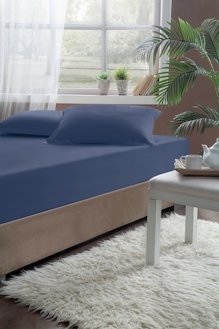 Pierre Cardin Pamuk Lastikli Çarşaf 120x200 İndigo Indigo
