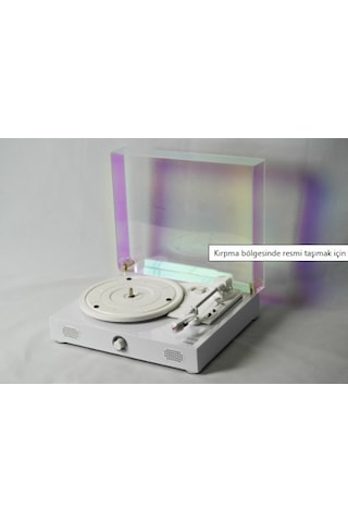 Fomix Fm-211 Beyaz Hoparlörlü Bluetoothlu Pikap Plak Çalar Mavi