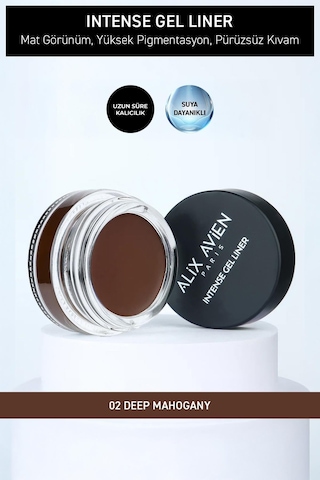 Alix Avien Yüksek Pigmentli Suya Dayanıklı Uzun Süre Kalıcı Mat Jel Eyeliner Intense Gel Liner 02 Deep Mohang