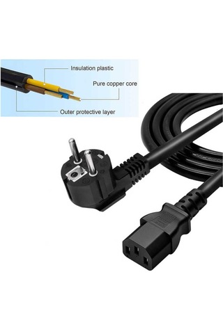 1.5 Metre C13 Power Kablo Bilgisayar Pc Kasa Monitör Güç Kablosu 150cm