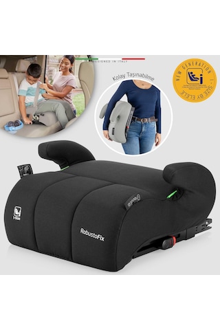 Elele Robustofix I-size Yükseltici Oto Koltuğu İsofix 125-150 Cm 15-36 Kg Siyah