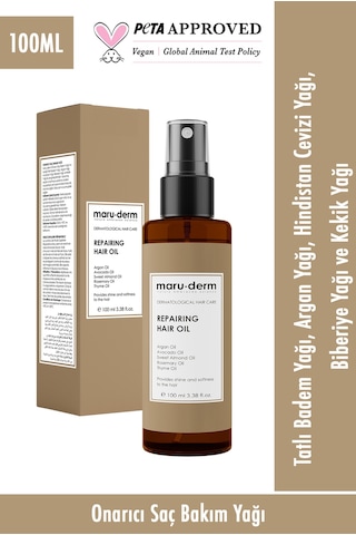 Maruderm Saç Bakım Yağı 100 ML Biberiye Yağı, Argan Yağı, Avokado & Kekik Yağı 100 ML