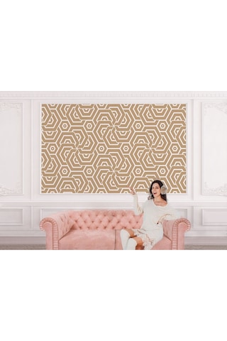 Pastel Renkli Geometrik Desenli Duvar Kağıdı-5786 Çok Renkli