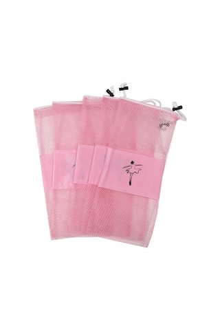 Taşınabilir File Dans Ayakkabısı Çantası Nefes Alabilen Saklama Kesesi Kız Çocuk Bale Düzenleyici Çantalar İpli Ayakkabı Keseleri Pembe