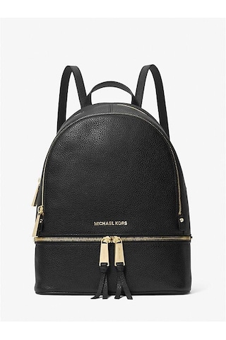 Michael Kors Michael Kors Rhea Zip Medium Leather Backpack 30s5gezb1l Siyah