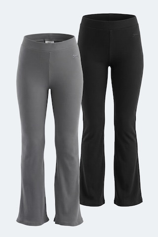 Slazenger Knoxy 2 Li Set Kadın Eşofman Altı Siyah - Koyu Gri