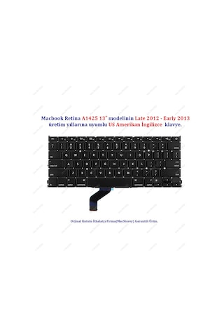 Apple Uyumlu MacBook Pro İle 13inc A1425 Klavye Tuş Takımı Us-ingilizce
