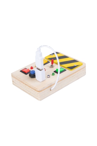 Yaleker Çocuklar İçin Eğitici Ahşap Led Anahtarlı Oyun Tahtası - Pratik Ve Eğlenceli