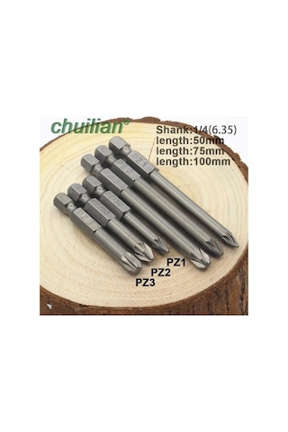 Pz1-1 Adet Uzun 50 Mm Pz1 Pz2 Pz3 Tornavida Bit Manyetik Pozidriv Pozi Tornavida Seti 1/4 "hex Shank S2 Güç Dereotu Aracı Hrc60 4436