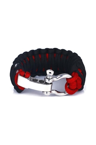 Lariss Paracord Survival King Cobra Bileklik 3 Kademeli Metal Omega Klips Çok Renkli