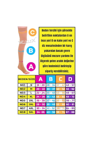 Wibtex Diz Üstü Variss Çorabı Ten Rengi Açık Burunlu CCL2 Orta Basınçlı