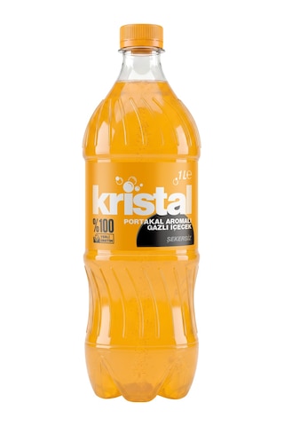 Kristal Portakal Aromalı Şekersiz Gazlı İçecek 1 L 12'li