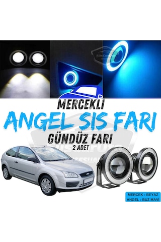 Ford Focus 2 2004-2008 Uyumlu Üniversal Mercekli Angel Sis Farı Metal Su Geçirmez 76 Mm Buz Halkalı Gündüz Farı Sis Farı 57988087