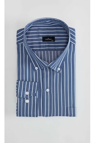 Tudors Battal Boy Büyük Beden Çizgili Erkek Gömlek-31534-çok Renkli