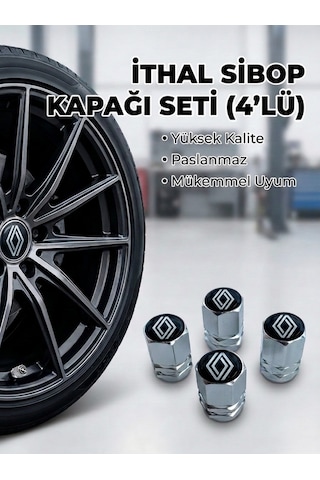 Renault Grubu İle Uyumlu Alüminyum Altıgen Sibop Kapak Seti Gümüş - İthal Sibop Kapağı 4lü Set