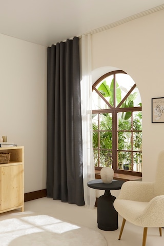 Kaşmir Home Perla Keten Fon Perde Antrasit 150x270 Cm Antrasit