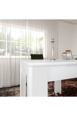 Pasific Home Single Mutfak Yemek Masası, 90x90 cm, Kare, Parlak Beyaz