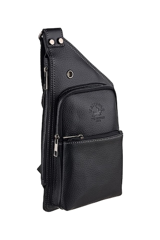 Westpolo Çok Bölmeli Vegan Deri Erkek Omuz Ve Göğüs Çantası Body Bag - Siyah9 Siyah