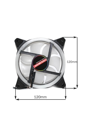 Coolmoon Rgb Renkli Sessiz Fan 3 Pin Pwm 2 Pin Molex 12 CM Kasa Fanı