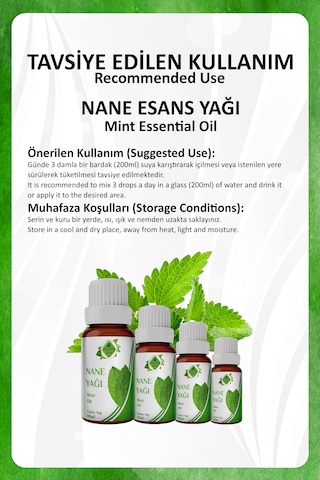 Nane Yağı Mint Essential Oil 10 Ml.