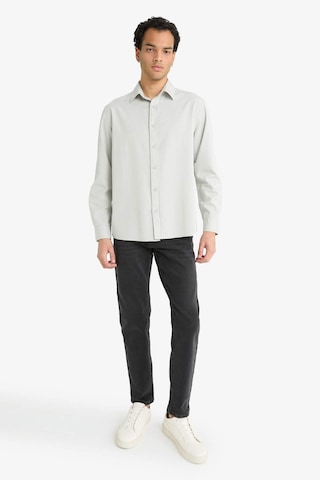 Defacto Regular Fit Polo Yaka Dokuma Uzun Kollu Gömlek F6341ax25augr184 Gri
