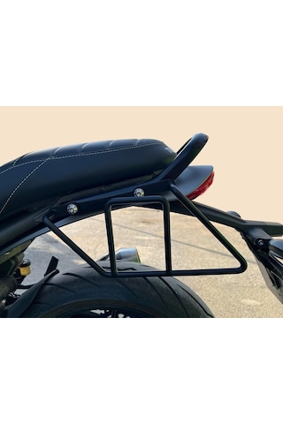 Motosiklet Çanta Demiri, Trıumph Speed 400, Scrambler 400 X, Siyah Boyalı Metal Boru Büküm Sol Taraf Genel