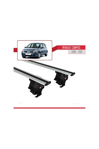 Renault Clio Storia/campus 2005-2012 Arası İle Uyumlu Ace-4 Ara Atkı Tavan Barı Gri
